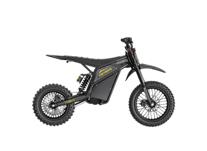 Heybike Villain Midnight Black electric dirt bike side view