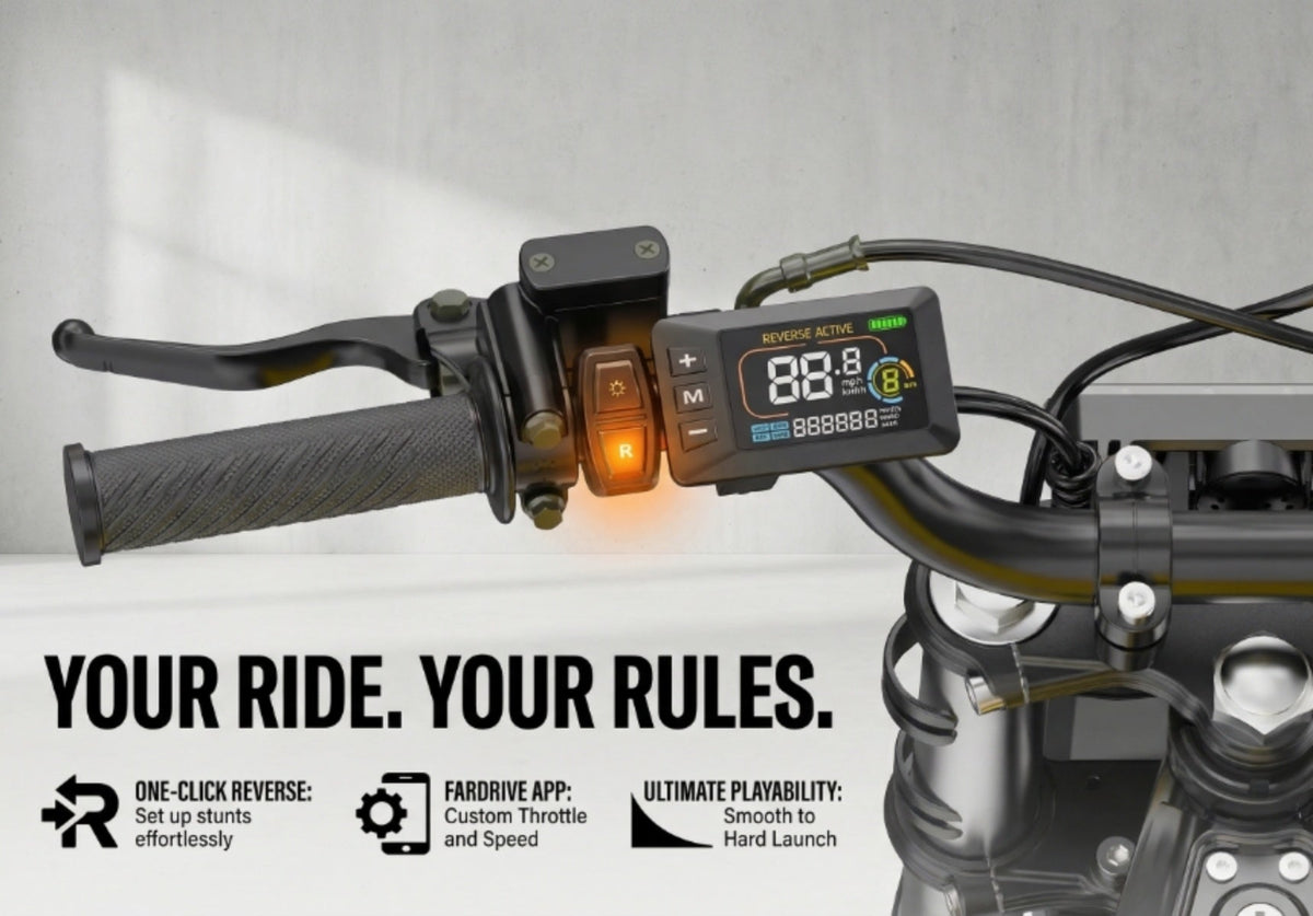 Heybike Villain reverse assist and smart display